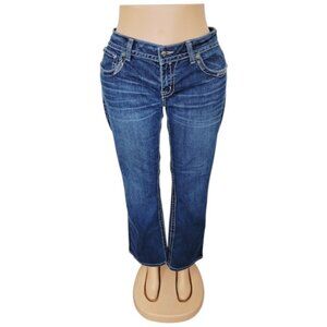 Miss Me Women's Blue Embellished Sequin Medium Wash Classic Bootcut Jeans Sz 34